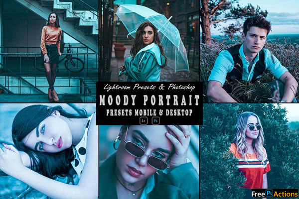 Moody Portrait Action & Lightroom Preset