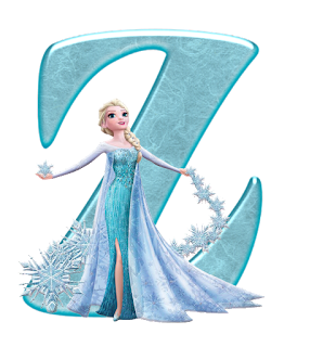 Abecedario con Elsa de Frozen y Copos de Nieve.