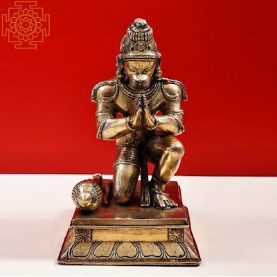 Hanuman Brass Statue in Namaskara Mudra