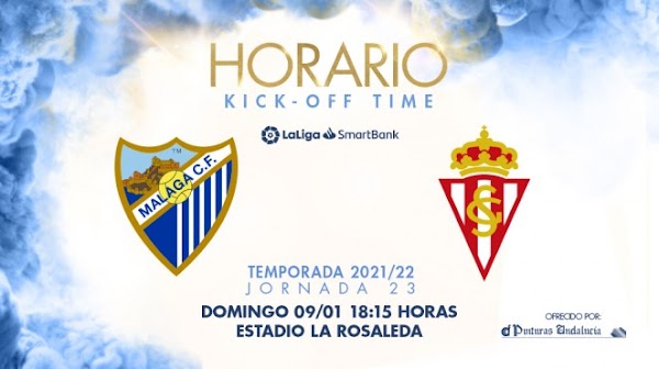 El Málaga - Sporting, el domingo 9 de enero a las 18:15 horas