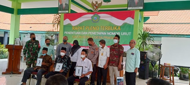 Penentuan  dan Penetapan  Nomor Urut Calon Kepala Desa Prasung 