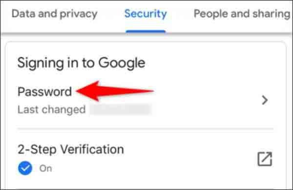 تغيير كلمة مرور Gmail على iPhone
