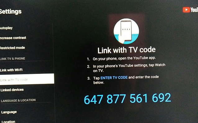 Watch Youtube with TV Code
