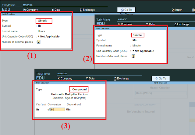 create unit work computer unit for payroll in hindi tally prime