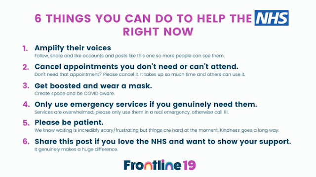 How to really help the NHS - listed below