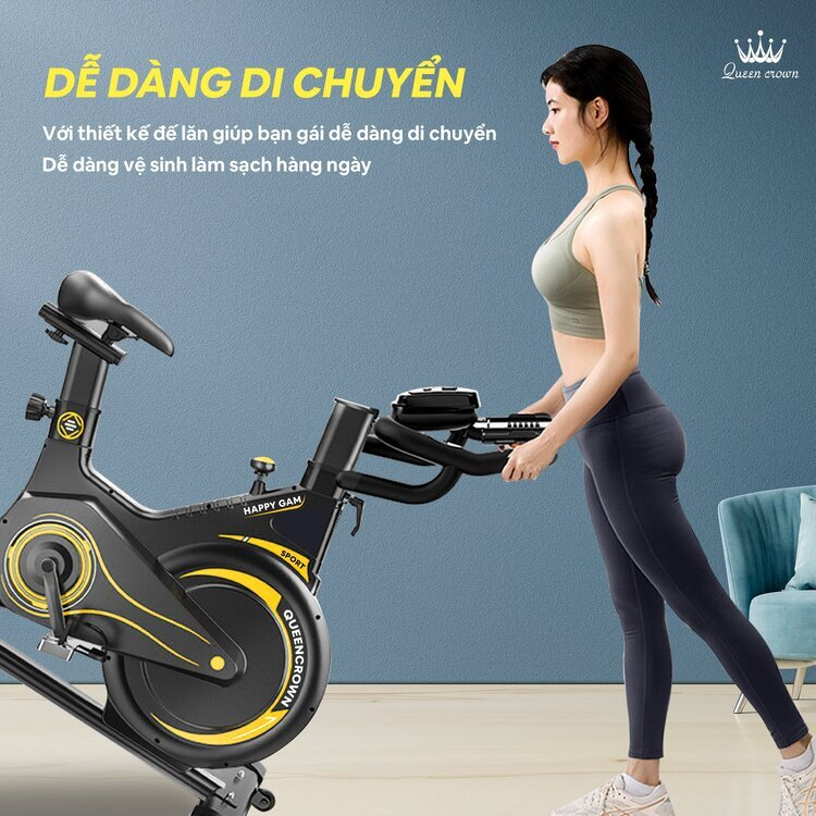 Xe đạp tập thể dục Queen Crown 300 Sport có thiết kế nhỏ gọn