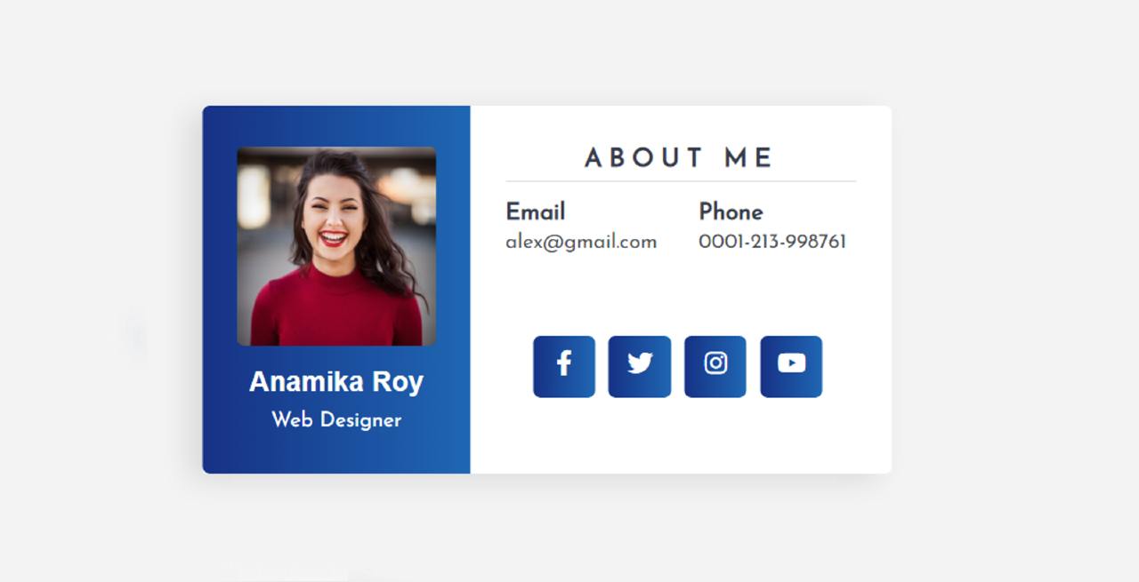 Simple Profile Card Using Only HTML & CSS