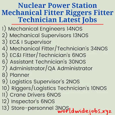 Nuclear Power Station Mechanical Fitter Riggers Fitter Technician Latest Jobs