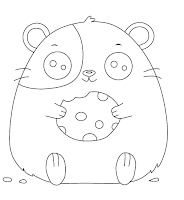 Cute mouse coloring page