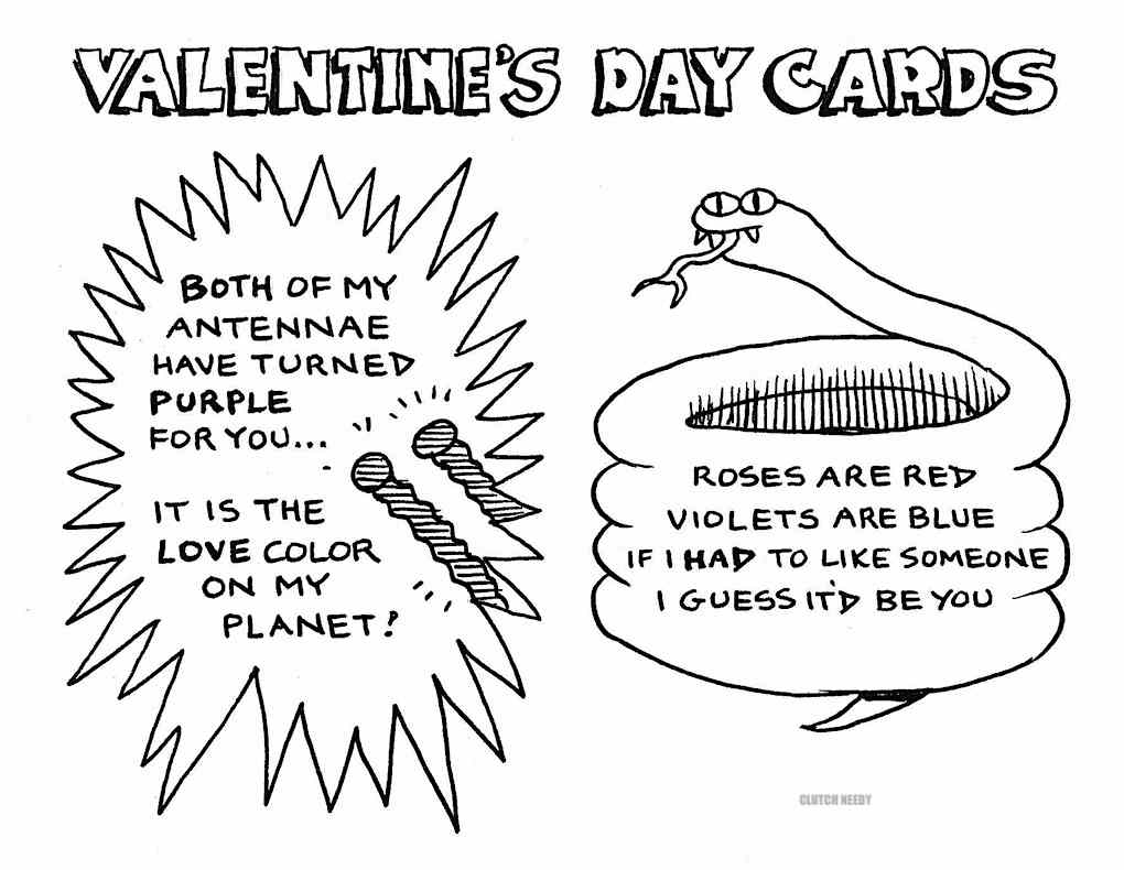 VALENTINE'S CARDS cartoon Clutch Needy