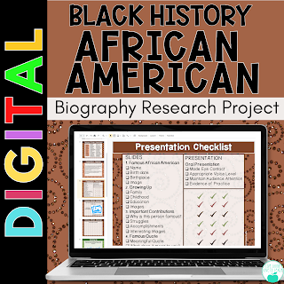 image of a Digital Black History Biography Project from Debbie Rudtke on TeachersPayTeachers
