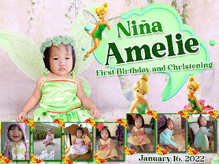 Thinker Bell Tarpaulin Design for First Birthday and Christening