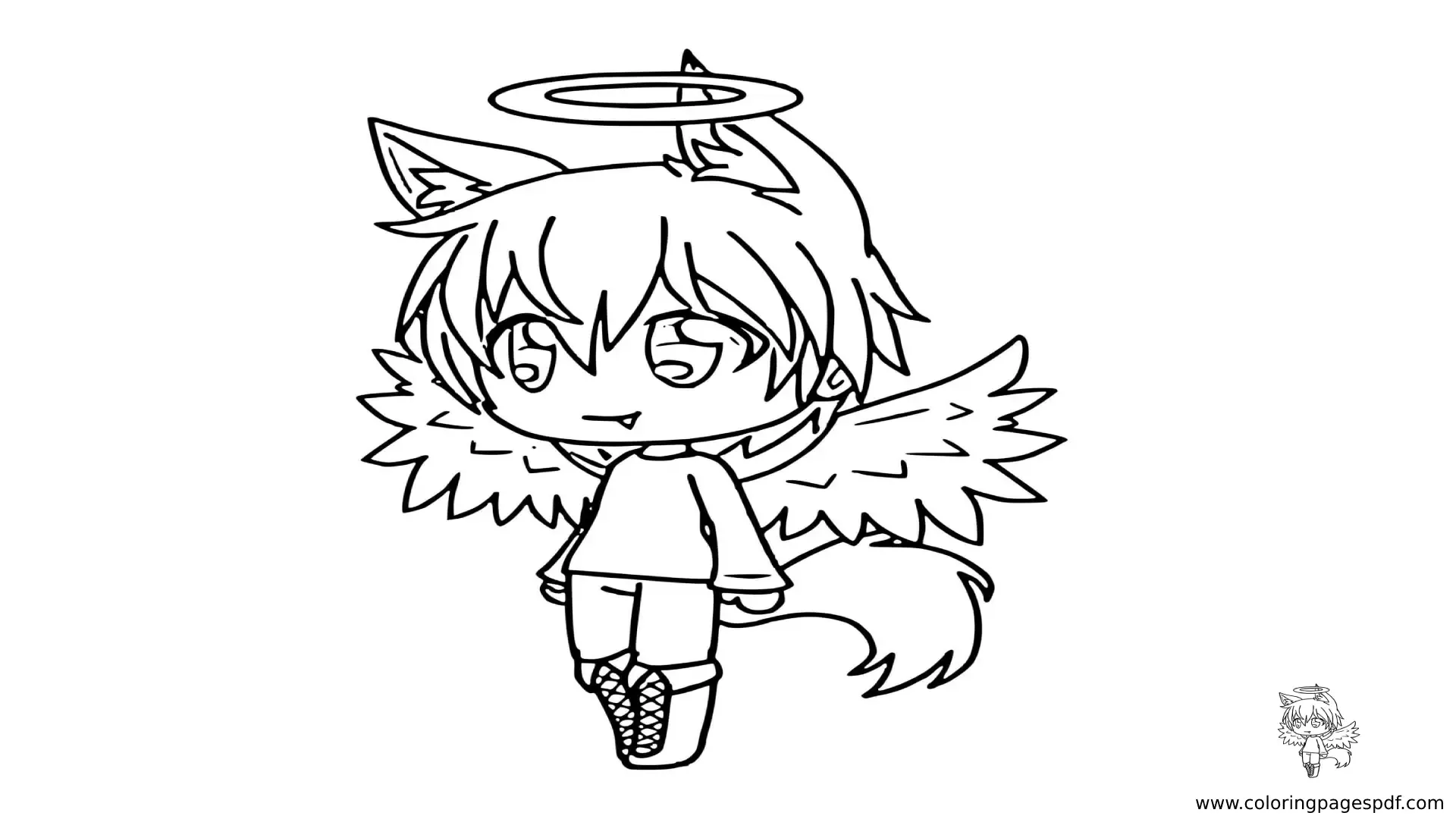 Coloring Pages Of An Angelic Gacha Life Character