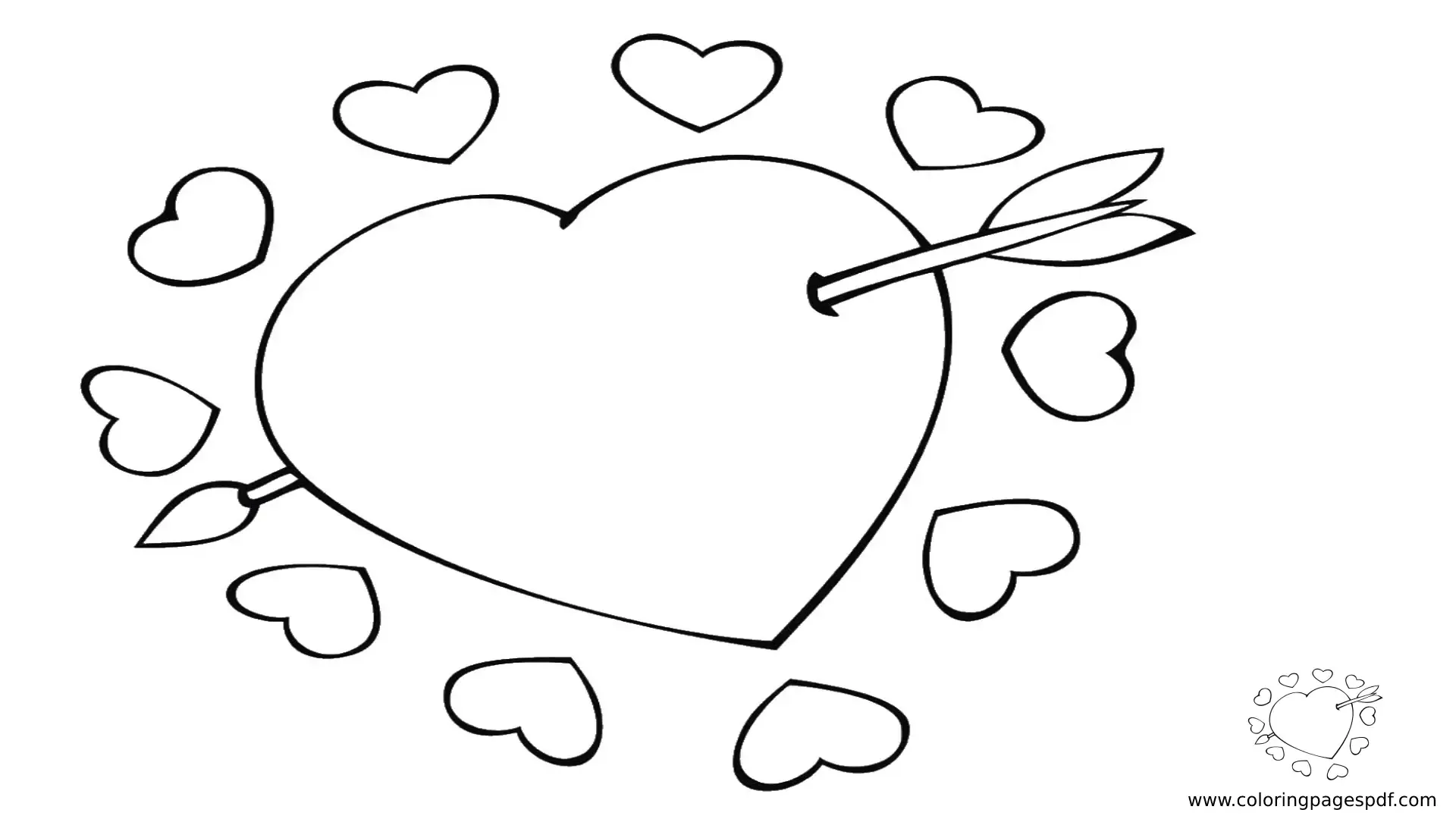 Coloring Pages Of A Cupid Heart