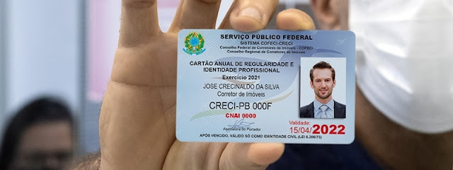 Interessados em receber carteiras do Creci-PB em 2021 têm até esta 3ª (23) para requerer inscrições