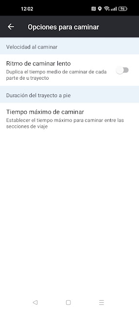 Opciones para caminar