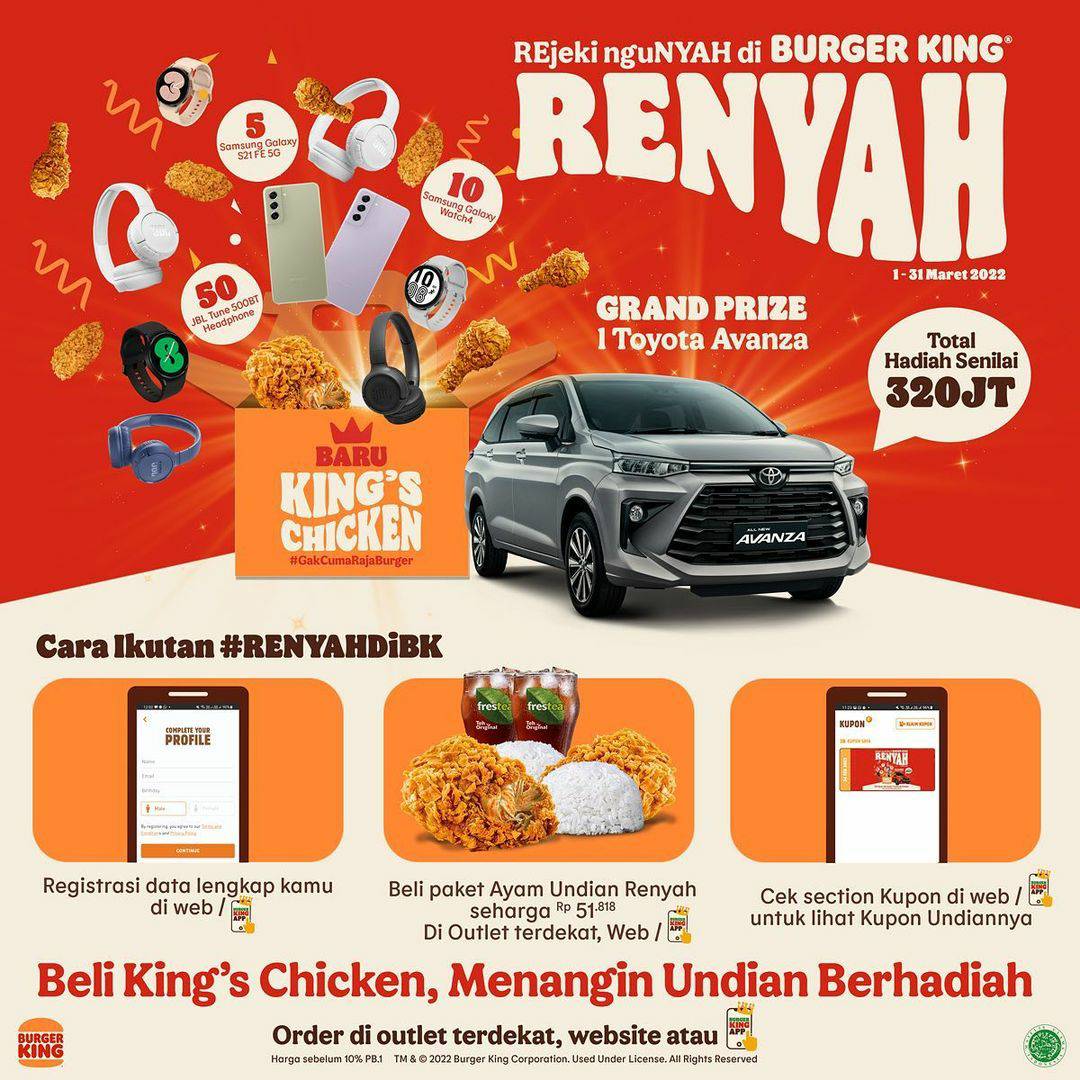 Promo BURGER KING BELI Paket Ayam Undian Renyah BERHADIAH 320JUTA 6