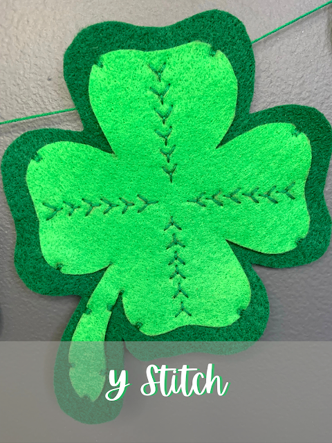 Shamrock Y Stitch | Lucky Clover Banner - A simple embroidery project for St. Patrick's Day - free video tutorial by Rachel Newson