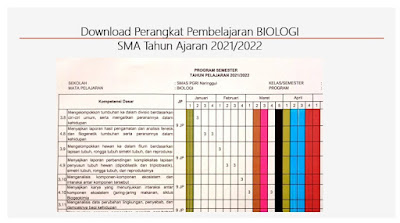 Download Perangkat Pembelajaran Biologi SMA, RPP Silabus Prota Promes Tahun Ajaran 2021/2022 | Perangkat Pembelajaran Tatap Muka Terbatas