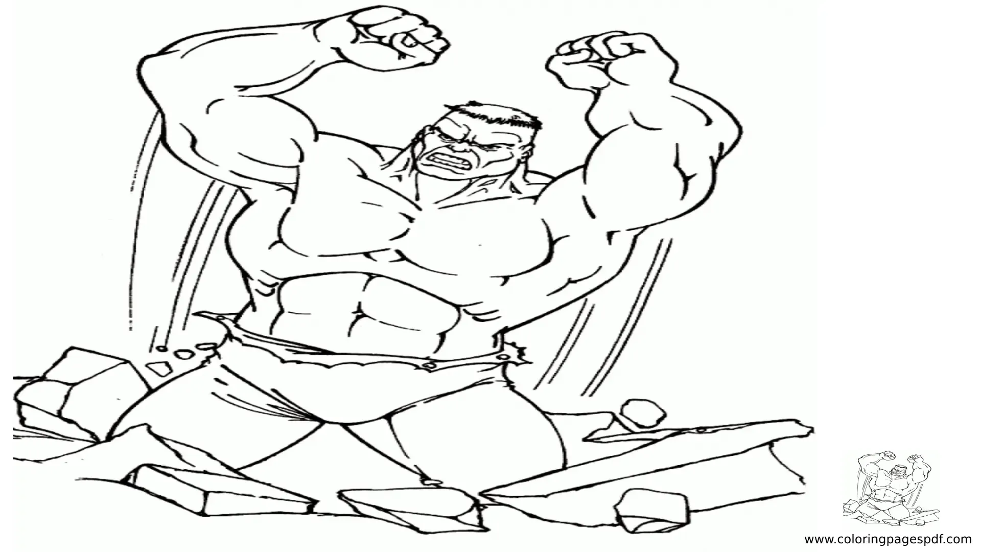 Coloring Pages Of Hulk Smashing The Ground