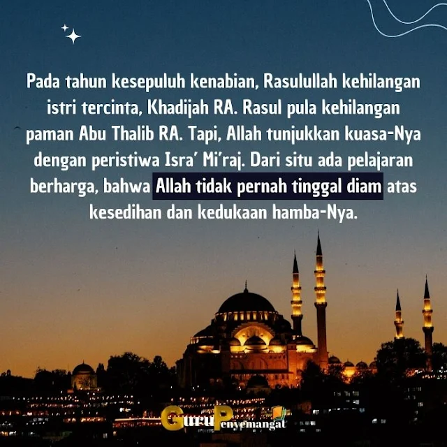 Gambar Kata-kata Mutiara Peristiwa Isra' Mi'raj Nabi Muhammad SAW