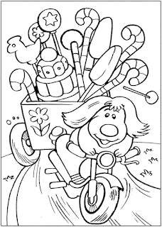 Bike with candies coloring sheet