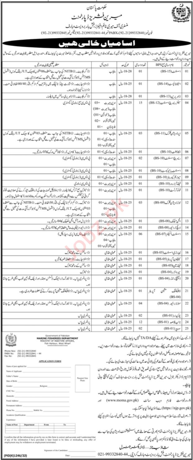 Ministry of Maritime Affairs Jobs 2022