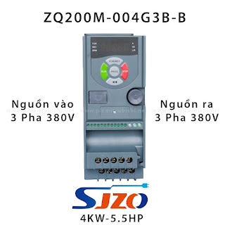 Biến tần vào 3 Pha 380V ra 3 Pha 380V 5.5HP 4Kw - BIẾN TẦN SJZO ZQ200M-004G3B-B