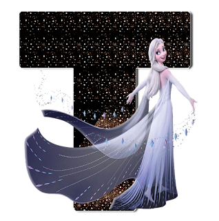 Abecedario con Elsa de Frozen con Vestido de Noche.