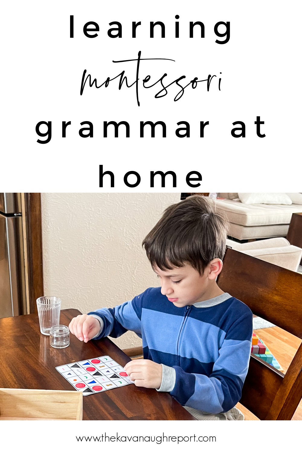 Two easy and fun ways to support Montessori grammar learning at home with elementary students.