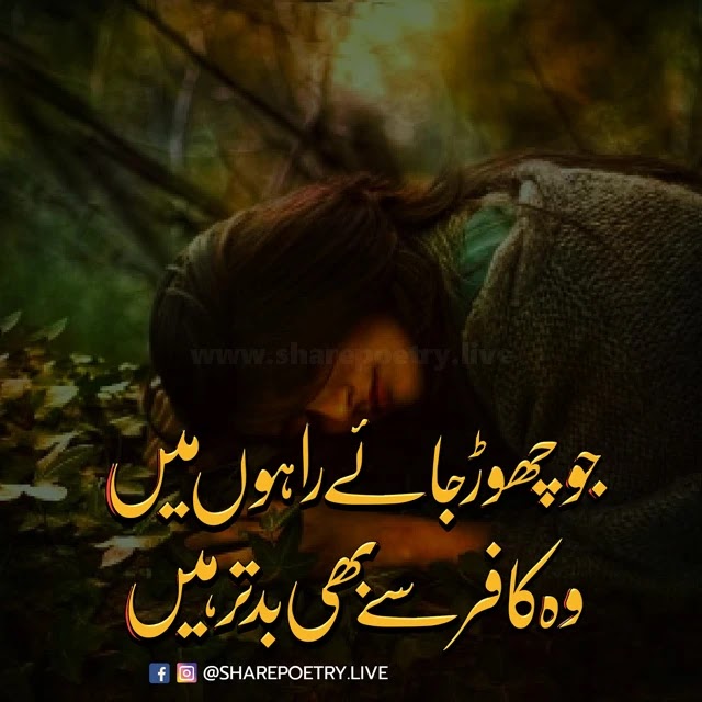 best 2 line heart touching status - painful sad poetry in urdu text