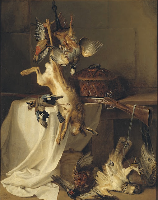 Jean-Baptiste Oudry (1686–1755) Nature morte avec Fusil, Lièvre et Oiseaux, 1720 Huile sur toile, 144 x116 cm Nationalmuseum Stockholm