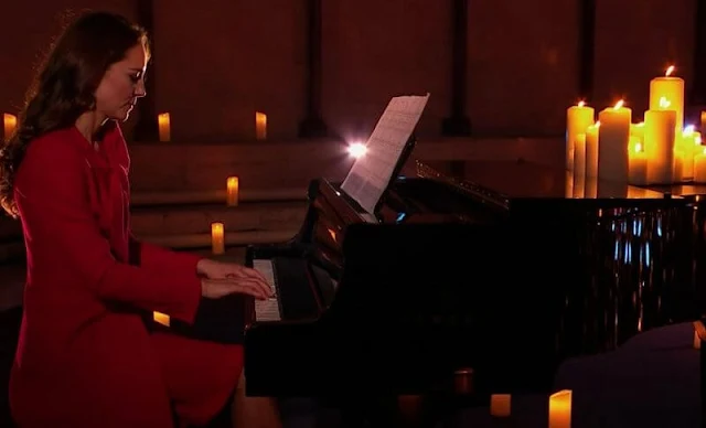 Kate Middleton played piano to accompany singer Tom Walker in the programme Royal Carols: Together at Christmas