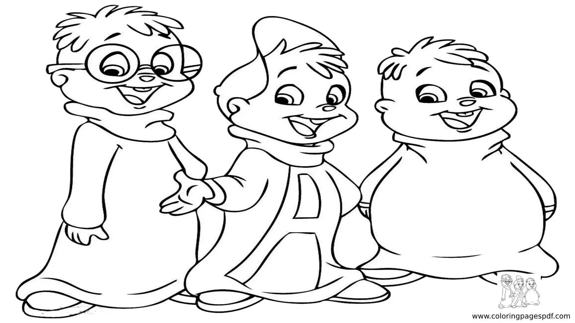 Alvin And The Chipmunks Coloring Pages