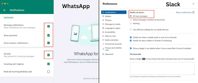 قم بتمكين إشعارات WhatsApp و Slack