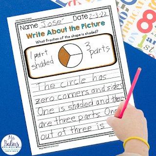 Asking students to describe an image of a partitioned shape will help them understand the vocabulary and get in some writing practice at the same time.