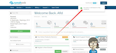 Tutorial Top Up Saldo Kredit Akun Rumahweb