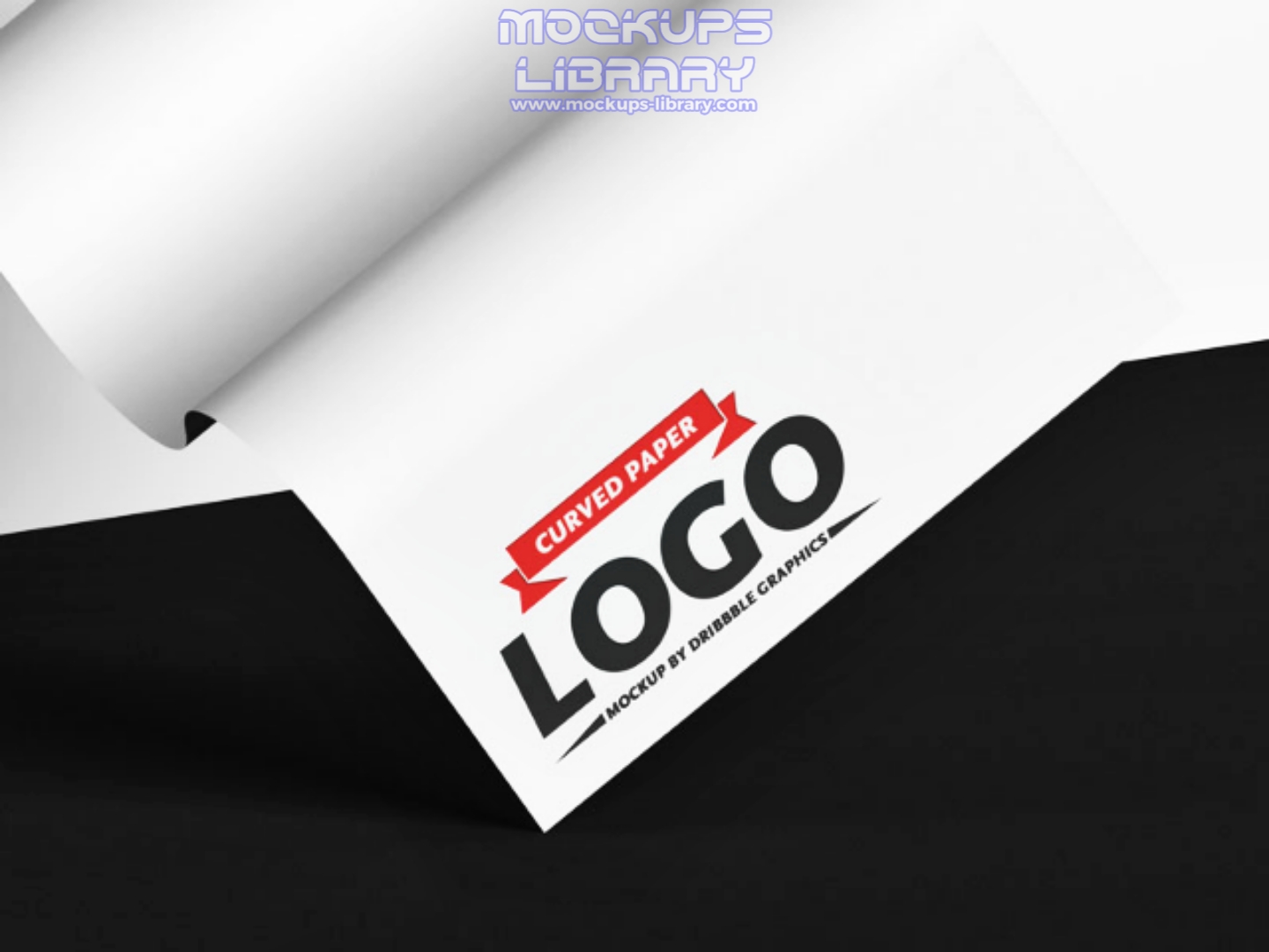 Curved Paper Logo Mockup