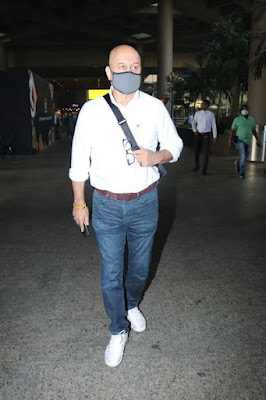 Anupam Kher spotted at Airport arrival