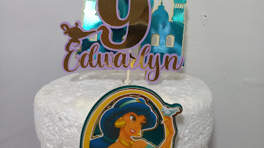 Cake Topper de pirincesas, Aladín , La Bella y la Bestia 