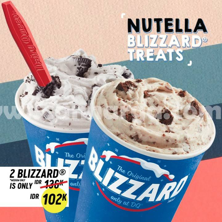 Promo Dairy Queen Harga Spesial Blizzard Nutella hanya Rp 102K