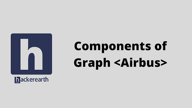 HackerEarth Components of Graph <Airbus> problem solution