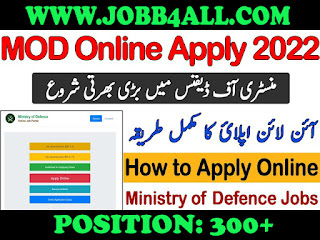 Ministry of Defence MOD Jobs 2022 Advertisement Apply Online