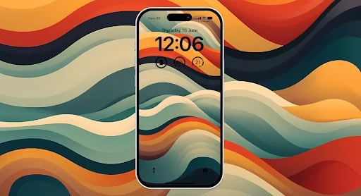 Elegance in Motion: Abstract Waves Background Wallpaper for Phone (Free Download)