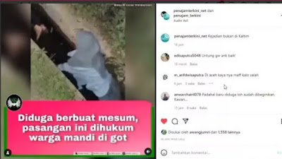 Viral! Video Sejoli di Aceh Dihukum Merangkak Masuk Got Usai Tepergok Mesum