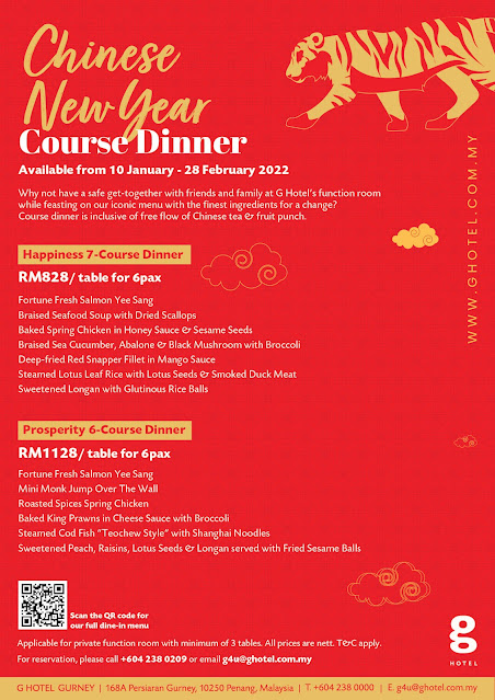 G Hotel Gurney Penang Chinese New Year Course Dinner Promotion 2022