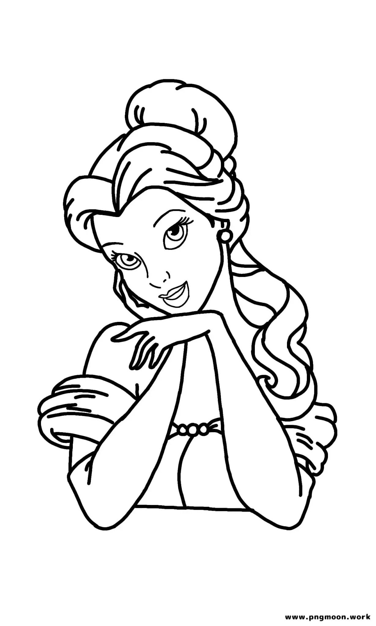 princess belle face coloring sheet pngmoon png images coloring pages