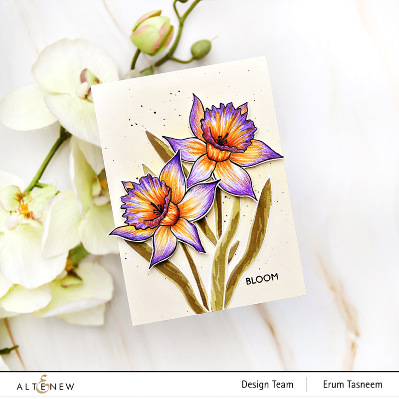 Altenew Build-a-Flower: Narcissus Stamp | Erum Tasneem | @pr0digy0