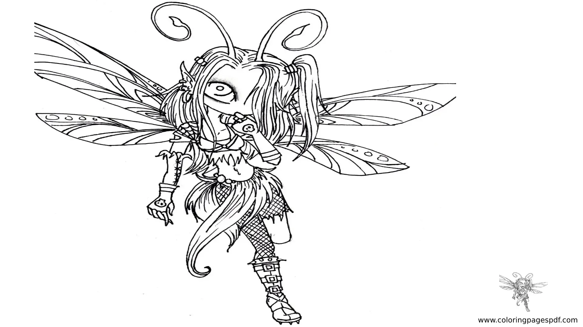 Coloring Pages Of A Creepy Fairy