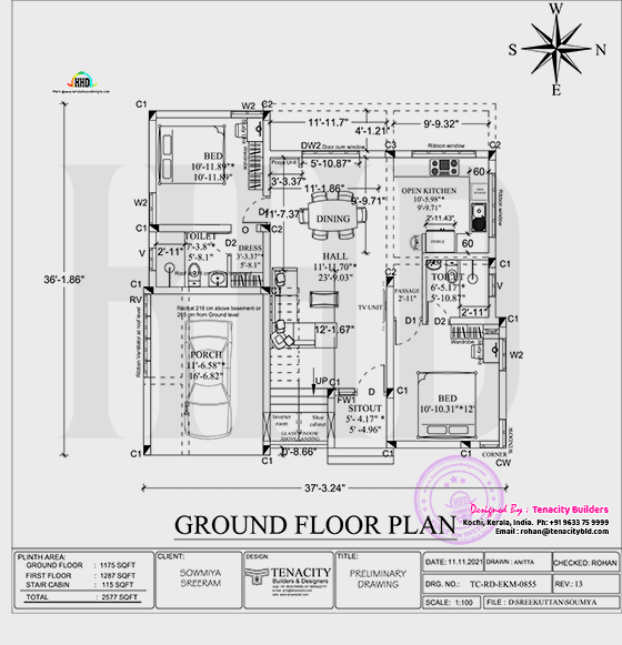 Drawing of ground floor plan